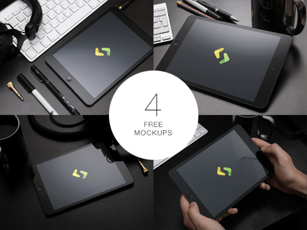 4 photorealistic iPad Mockups