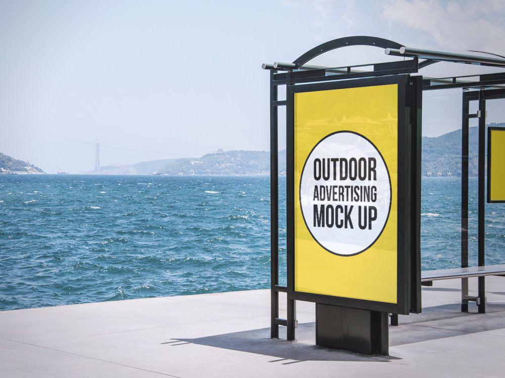 Outdoor-Advertising-Bus-Stop-Free-Mockup