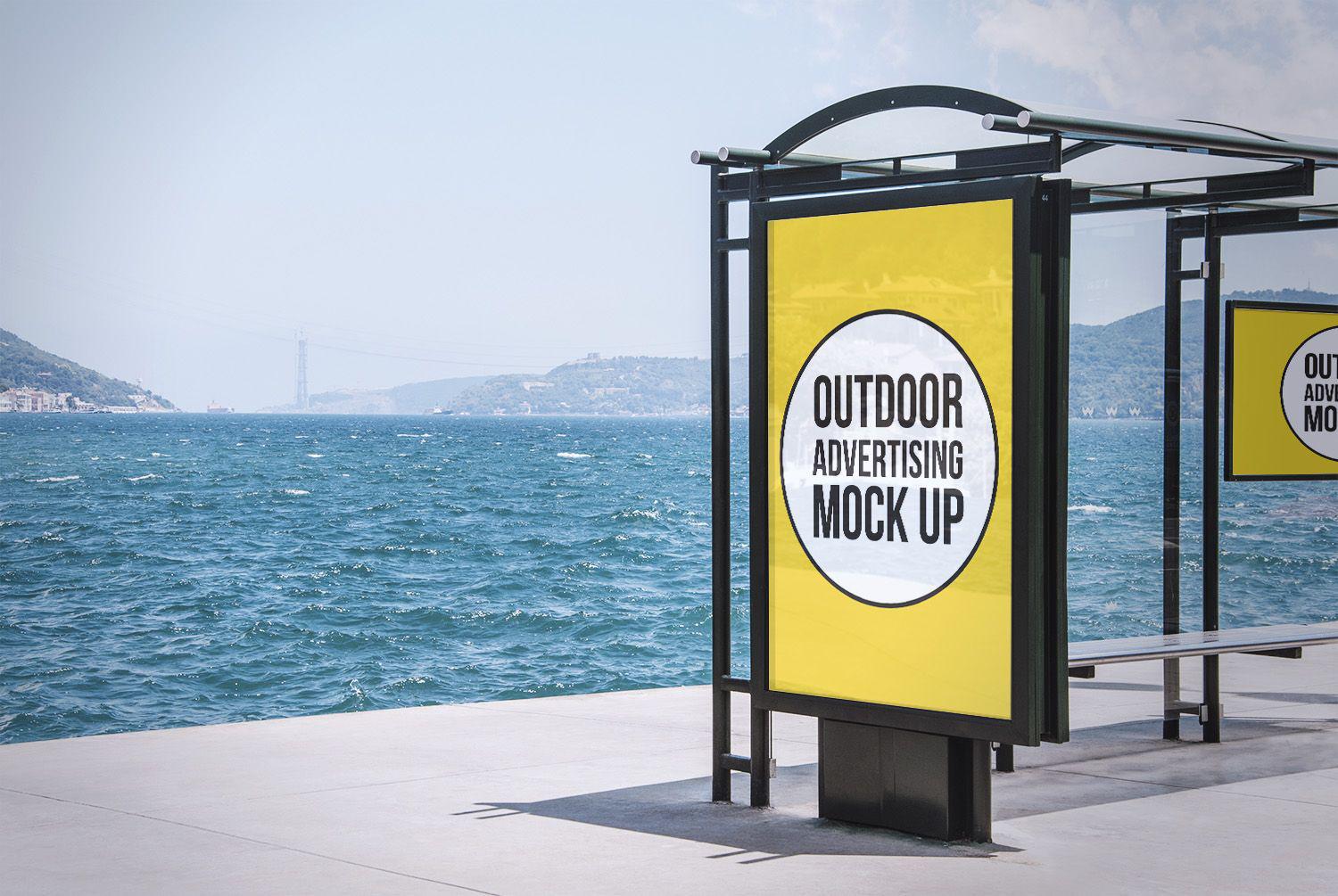 Outdoor-Advertising-Bus-Stop-Free-Mockup
