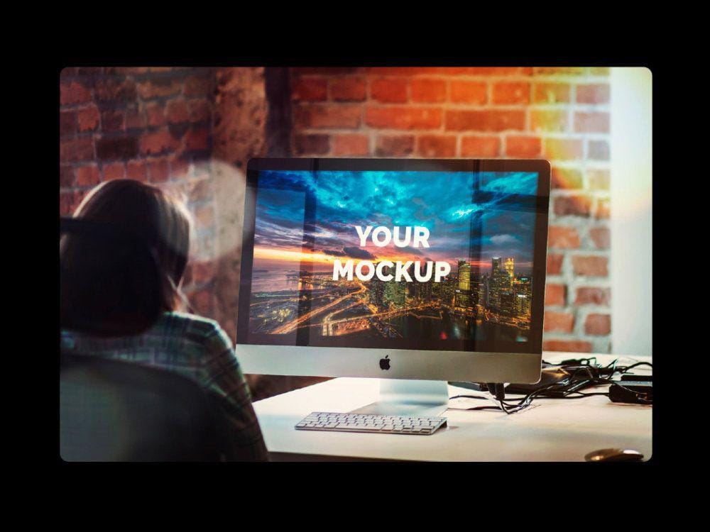 Free Imac 27 Inch Office Mockup Free Mockup