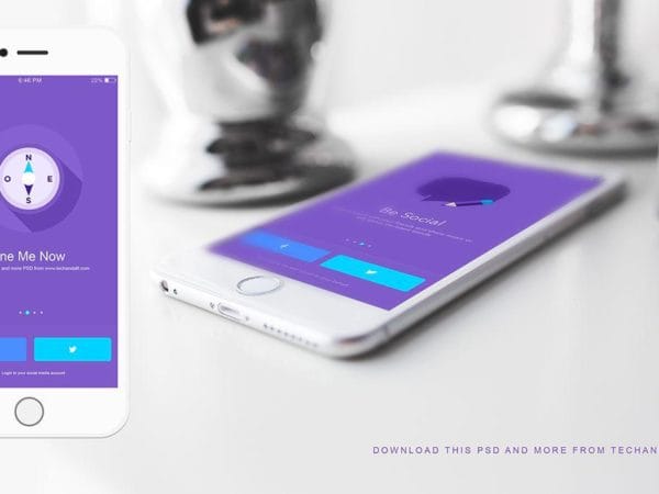 iOS App Showcase Mockup PSD