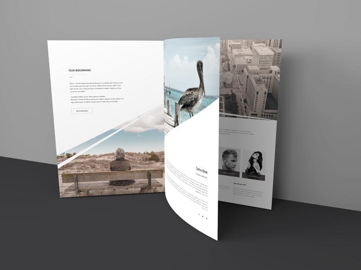 Three Pages Brochure Mockup