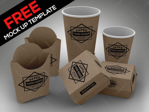 FREE Fast Food Set PSD Mock Up Template