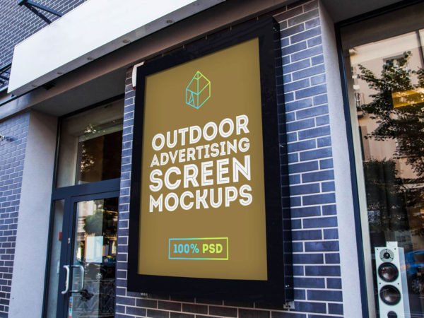 Free Outdoor Advertising Screen MockUp