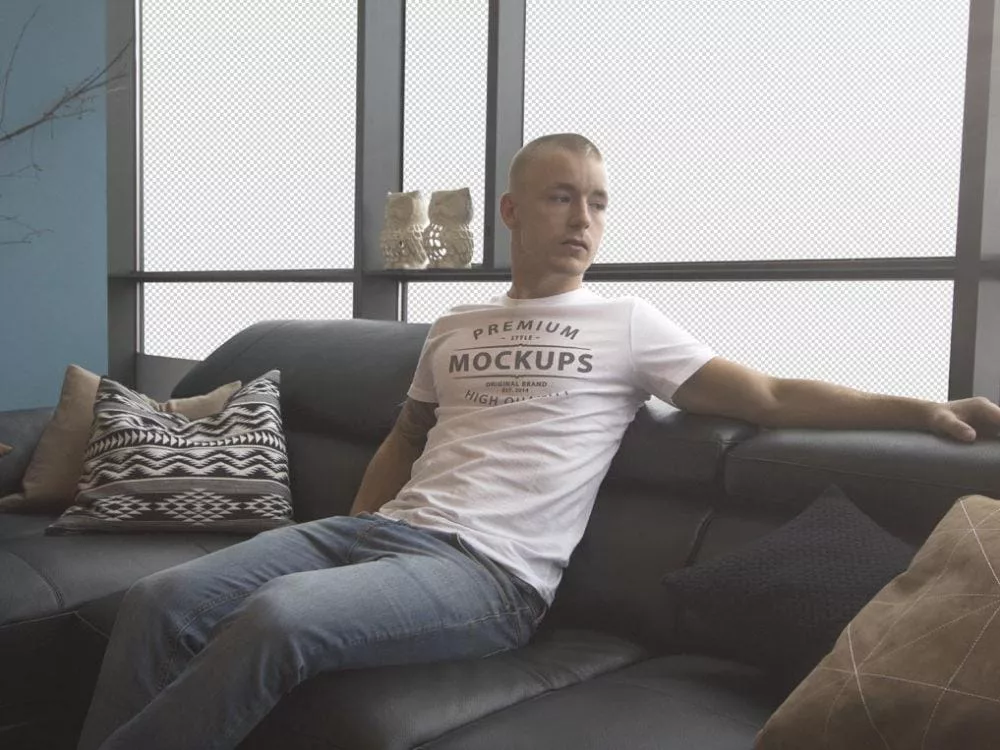 T-Shirt Mockup With Changeable Background