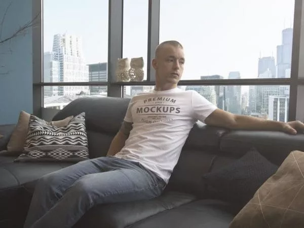 T-Shirt Mockup With Changeable Background