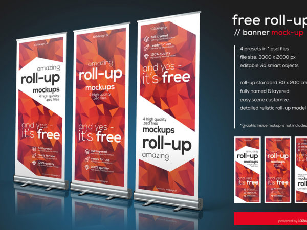 Free PSD Roll-up mockup