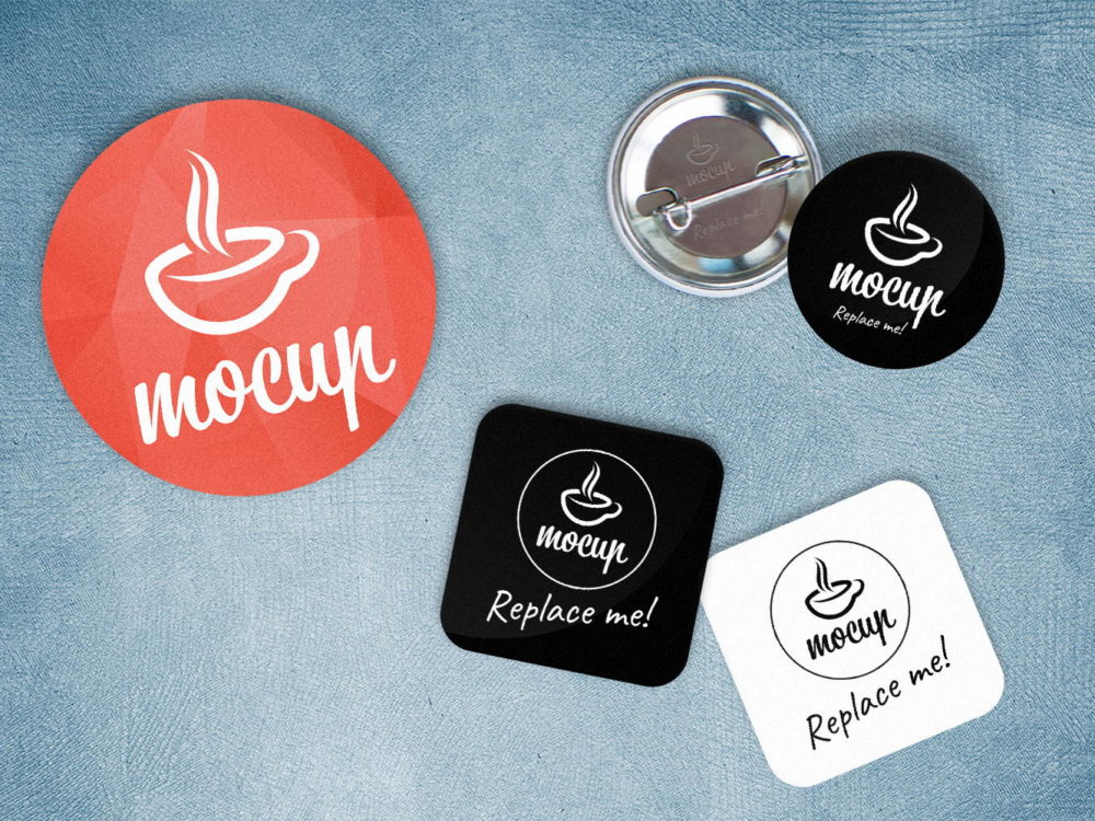 Download Button Badge Mockup Free Mockup