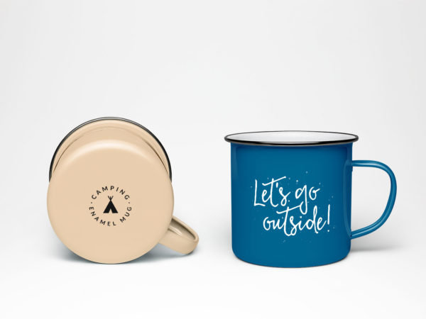 Enamel Mugs #01 – Free PSD Mockup