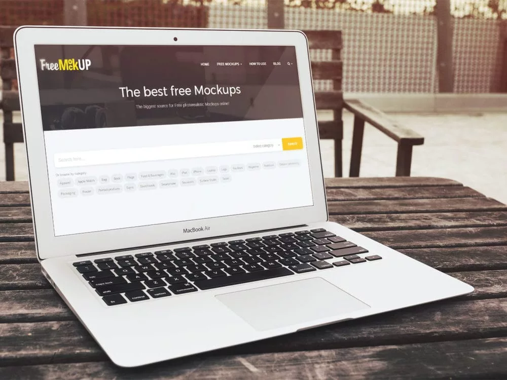 Free MacBook Air PSD MockUp