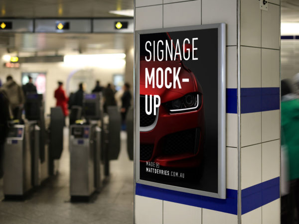 Advertising Signage – Free PSD Mockup