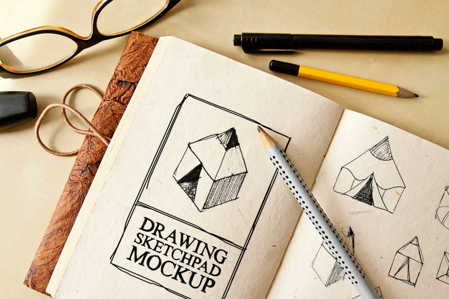 6 Sketch Book Layouts PSD Mockup • PSD Mockups