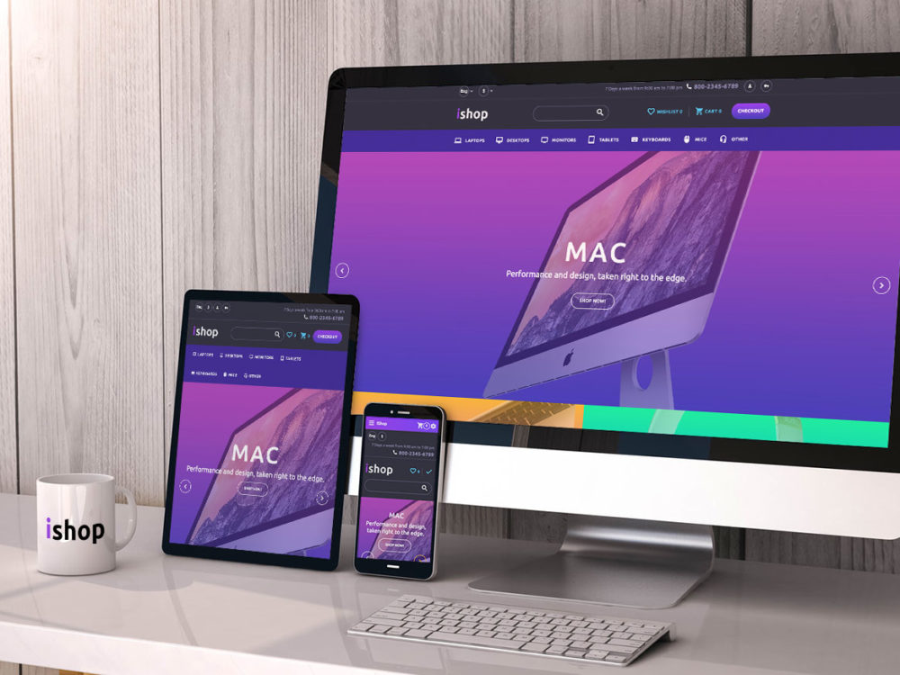 Imac Ipad Iphone Responsive Website Free Mockup Free Mockup