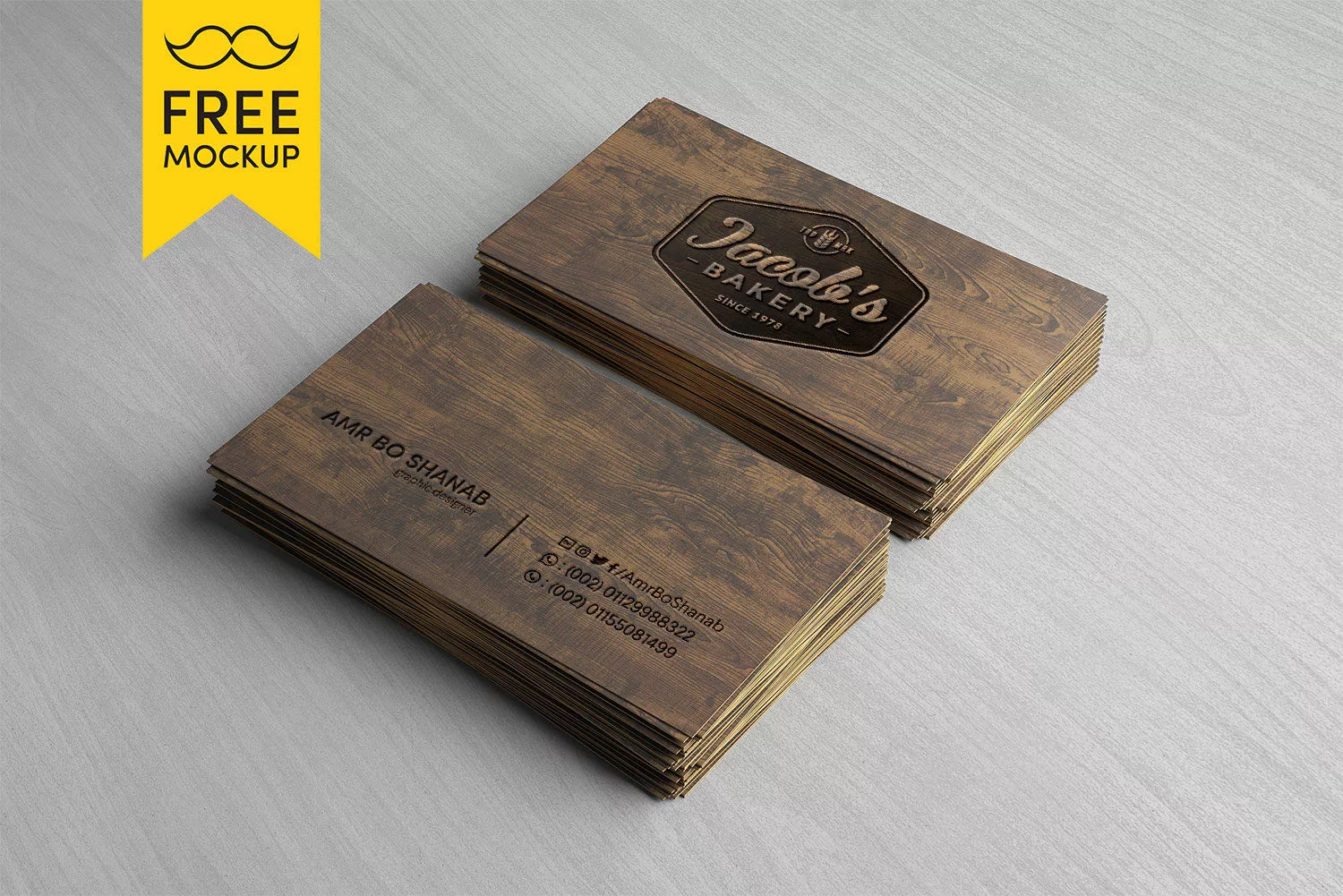 Download Wooden Business Card – Free PSD Mockup | Free Mockup PSD Mockup Templates