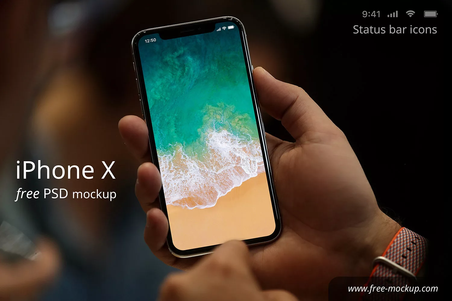 iPhone X in Hand – One More Free PSD Mockup
