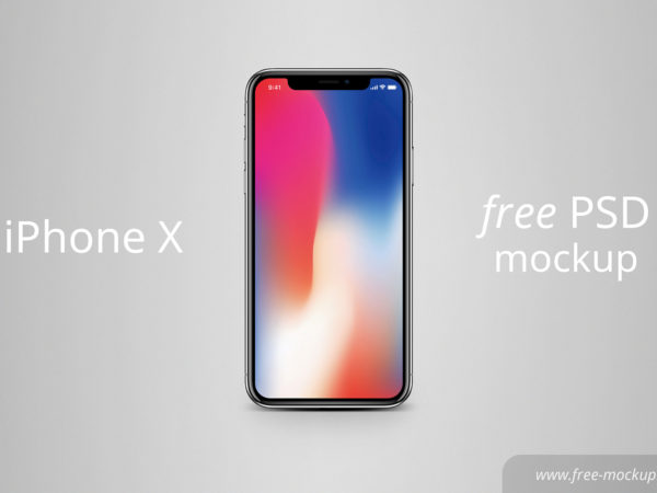 iPhone X with Status bar icons – Free PSD Mockup