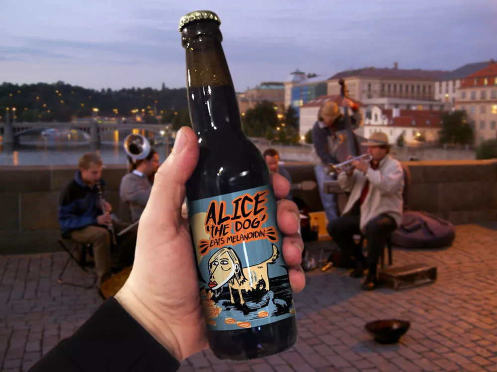 Bottle of Beer in hand – Free PSD Mockup