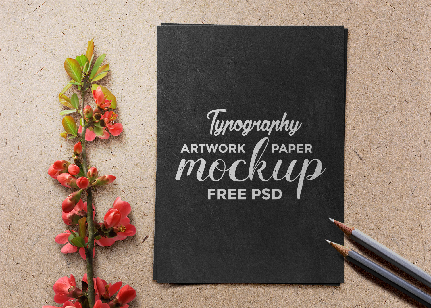 Typography Artwork Paper – Free PSD Mockup | Free Mockup