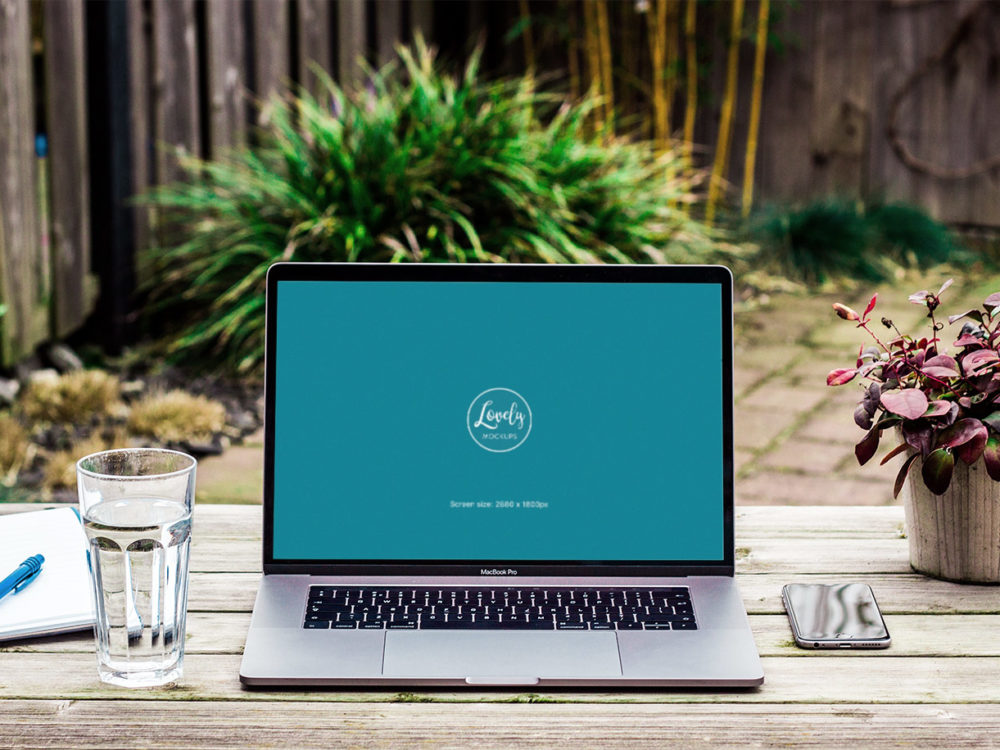 Workspace Macbook Pro Free PSD Mockup