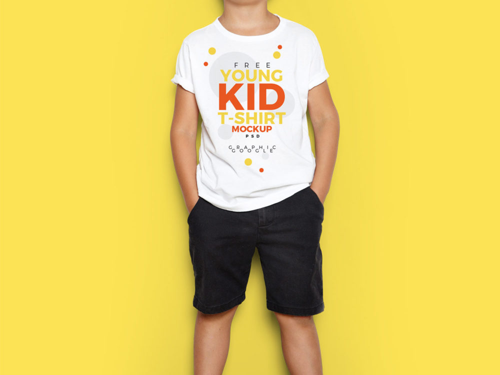 Download Young Kid T Shirt Free Psd Mockup Free Mockup