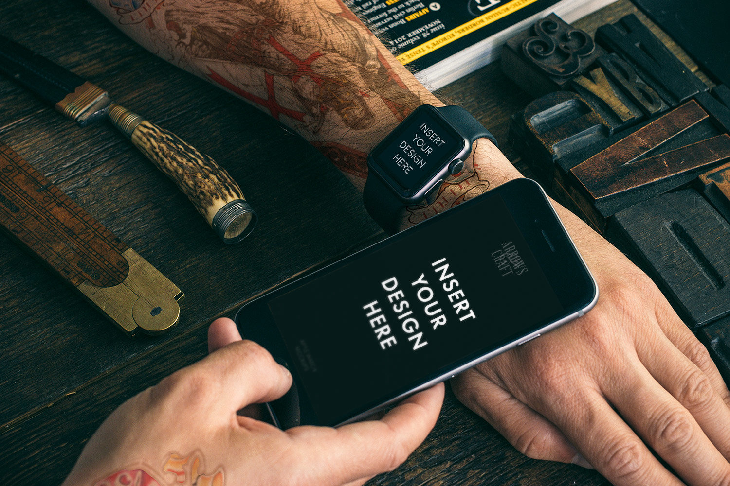 Download 2 Apple Watch and iPhone 6 Mockups | Free Mockup