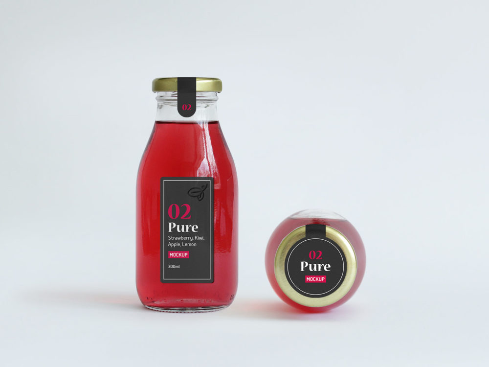 Juice Bottle Packaging – Free PSD Mockup