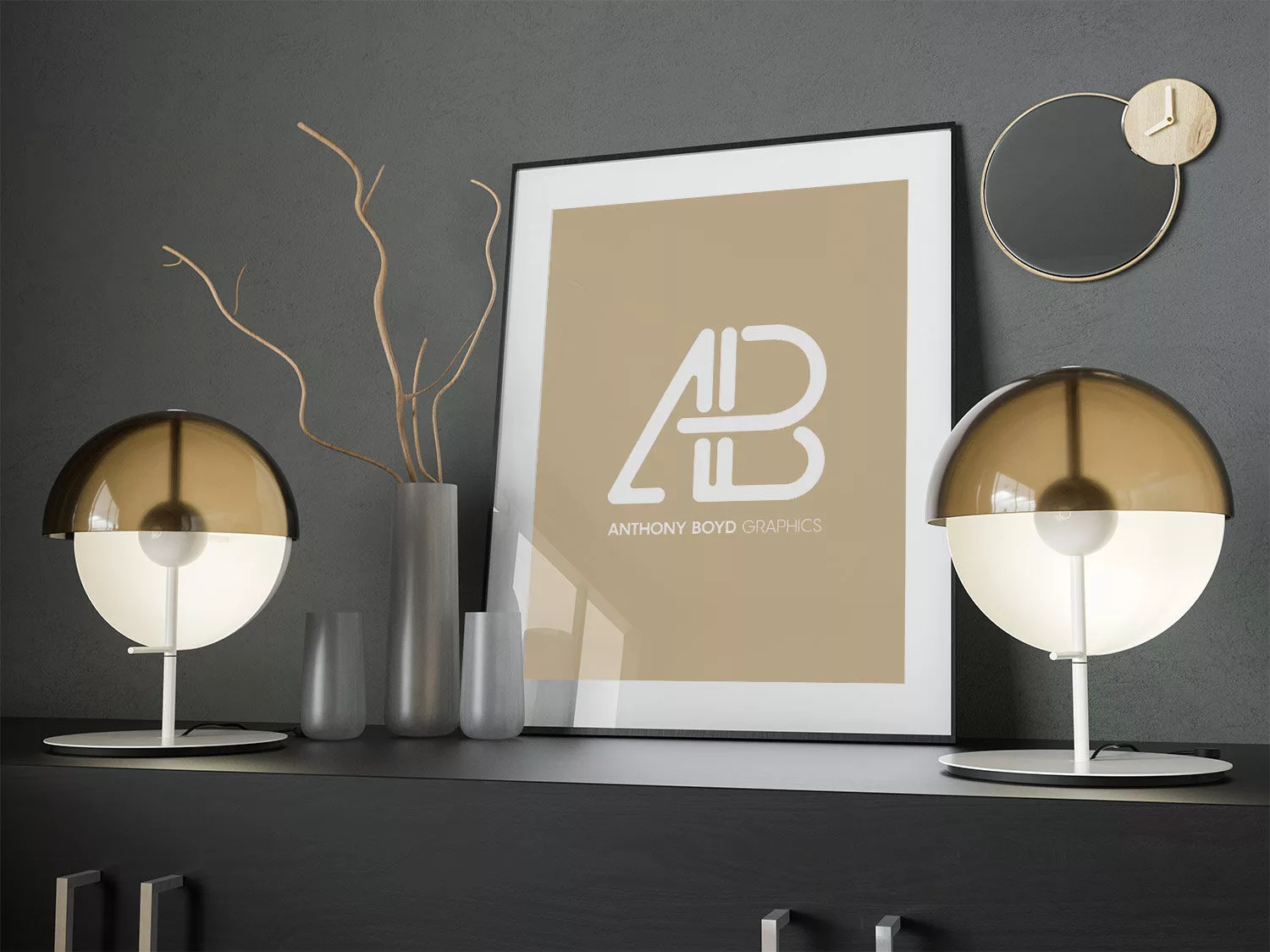 Modern Poster Free PSD Mockup Free Mockup