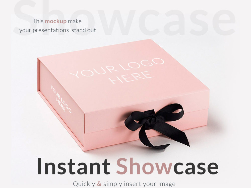 Pink gift box free psd mockup | free mockup