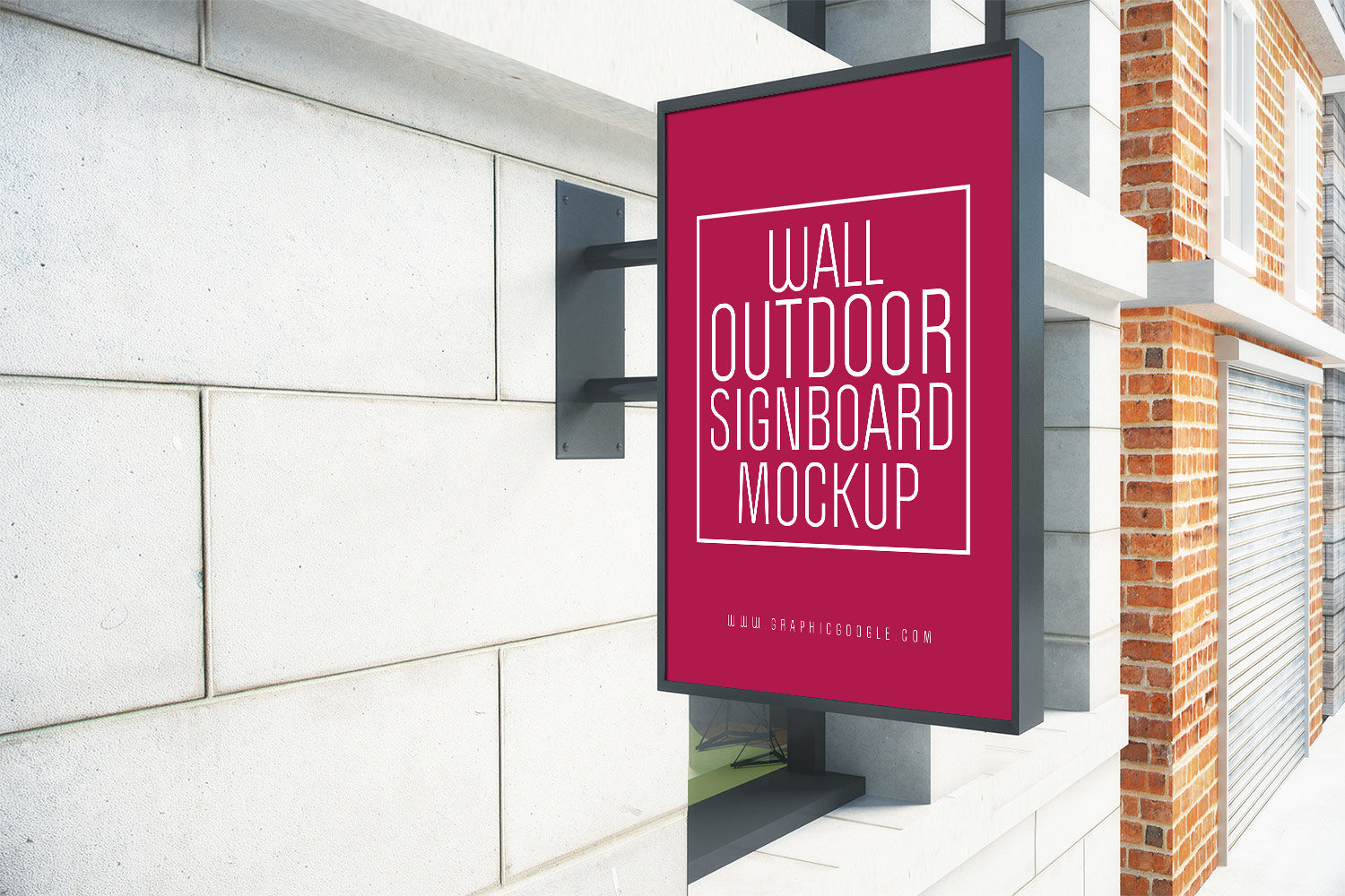 Download Wall Outdoor Signboard Free Mockup | Free Mockup