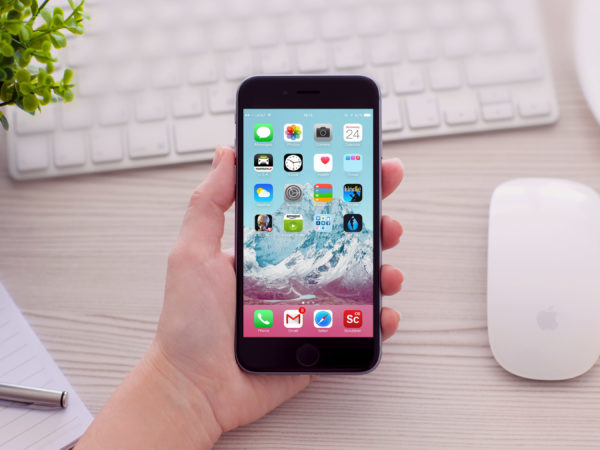 iPhone 6 in Hand Free Mockup