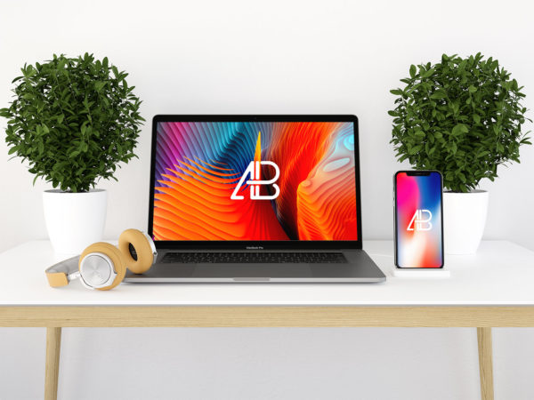 iPhone X and MacBook Pro – Free Mockup