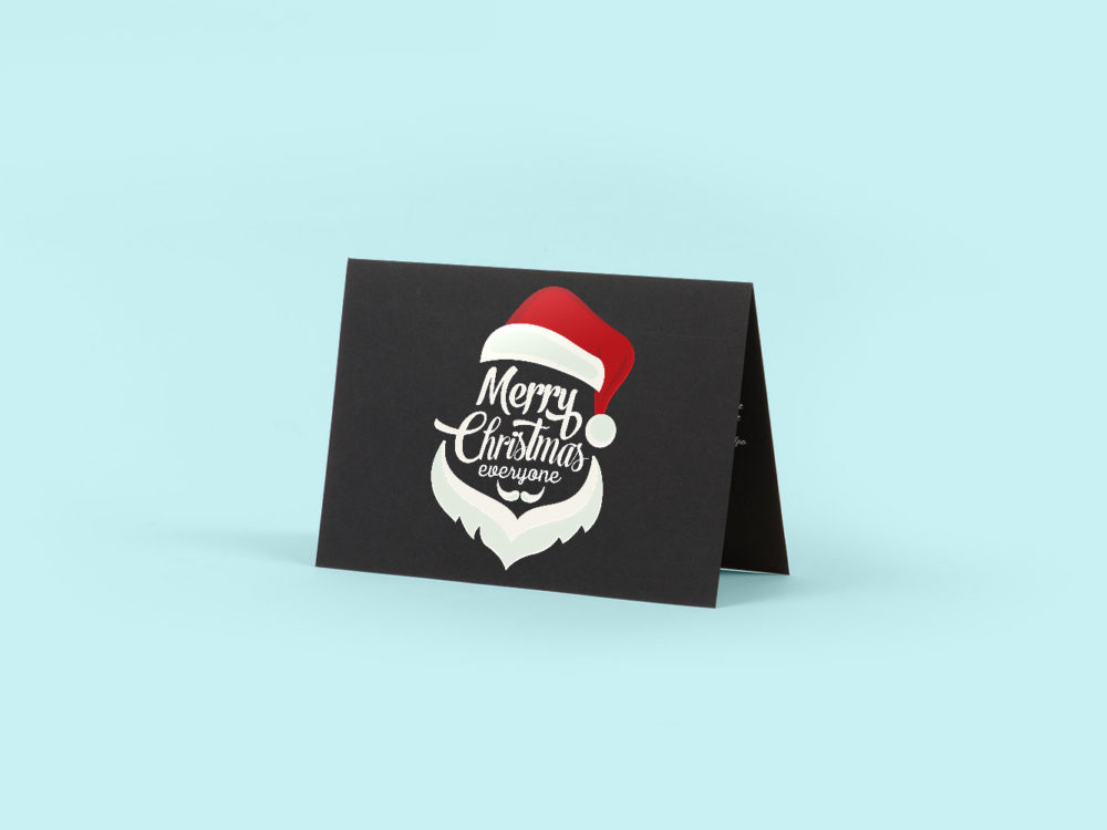 Black Greeting Card Free Mockup