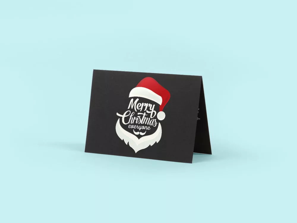 Black Greeting Card Free Mockup