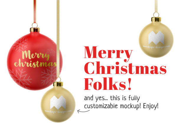 Free Christmas Balls Mockup