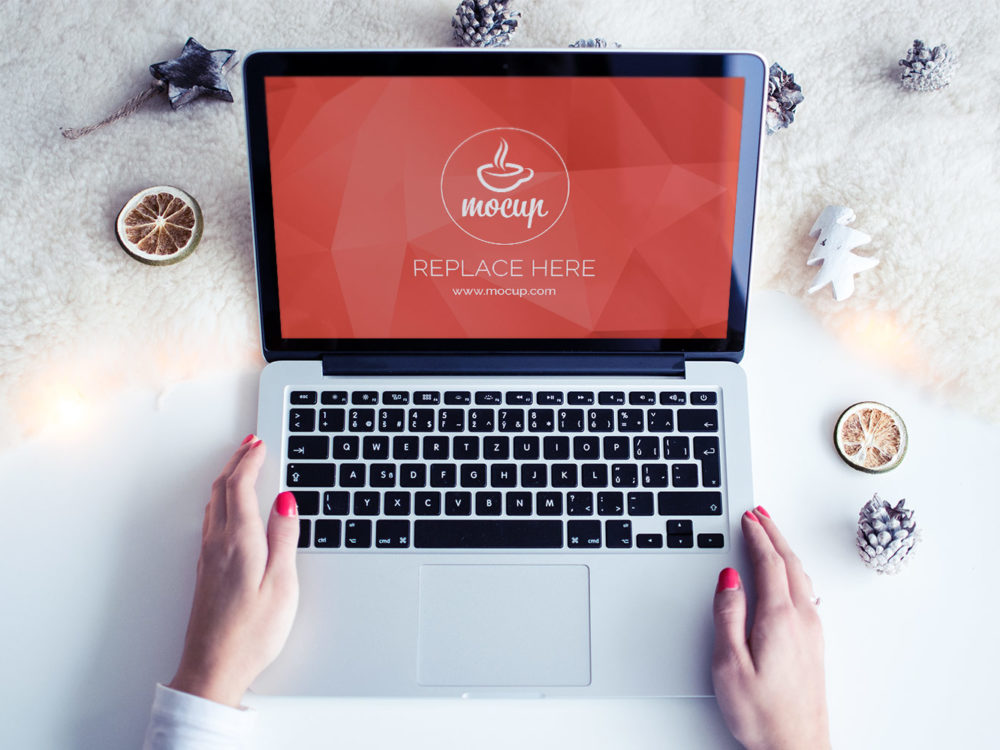 Free Christmas MacBook Mockup