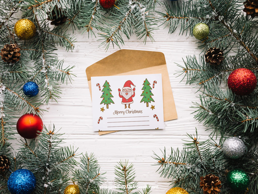 Letter Mockup with Christmas design