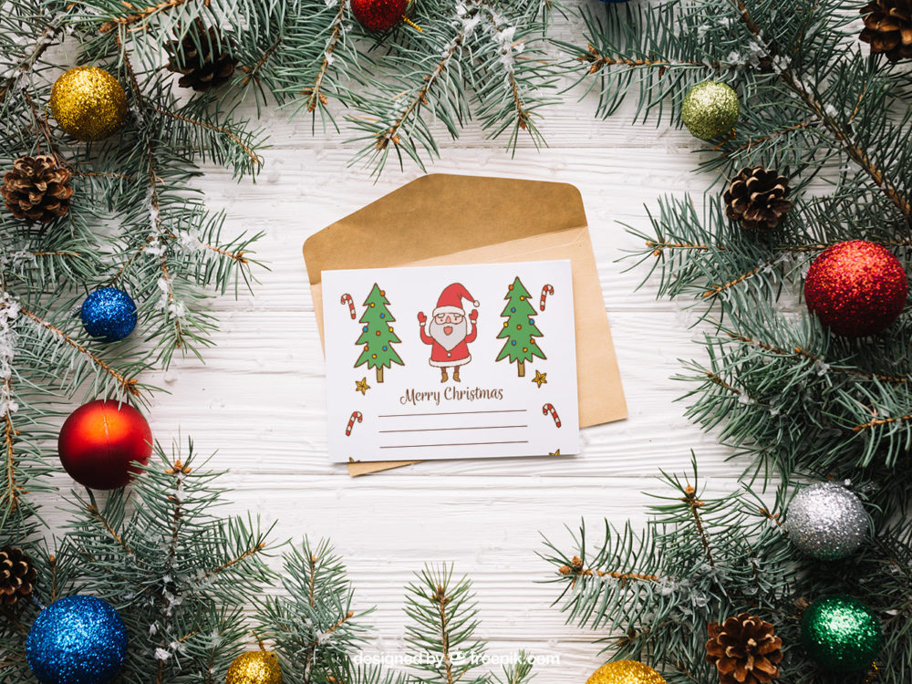 Download Letter Mockup with Christmas design | Free Mockup