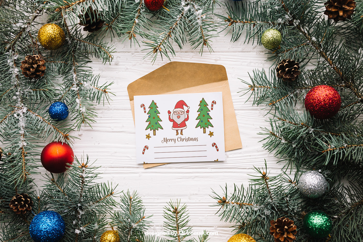 Download Letter Mockup with Christmas design | Free Mockup