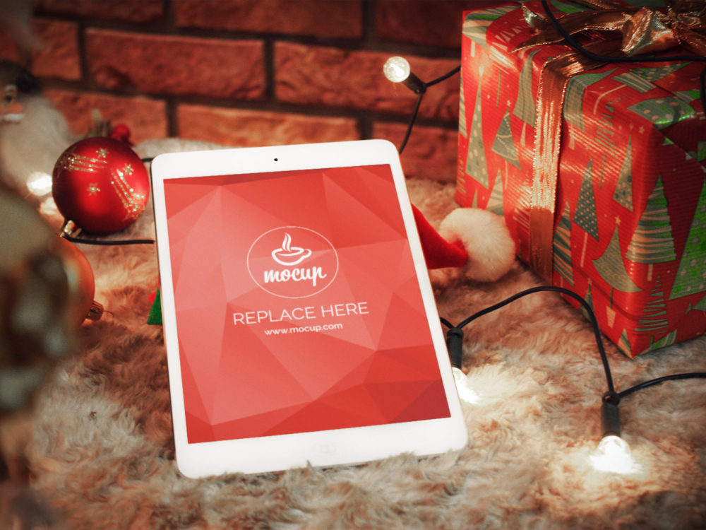 XMAS iPad Free PSD Mockup