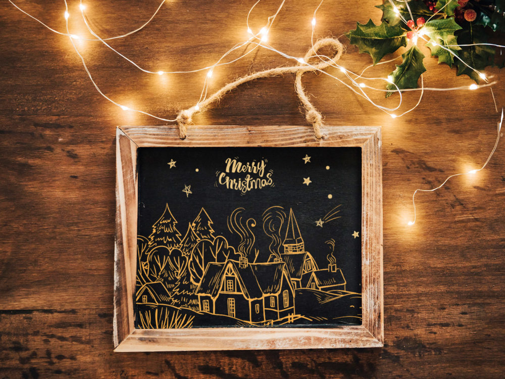Сhristmtas Frame Free PSD Mockup