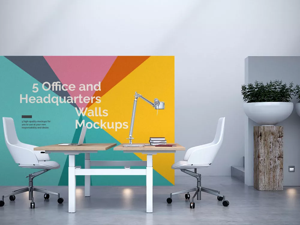 5 Free Office Interior Mockup PSD