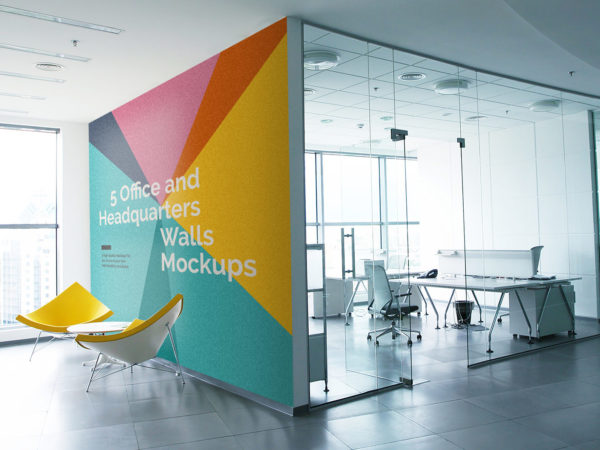 5 Free Office Interior Mockup PSD