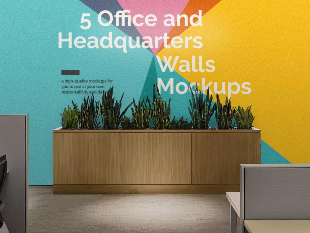 5 Free Office Interior Mockup PSD