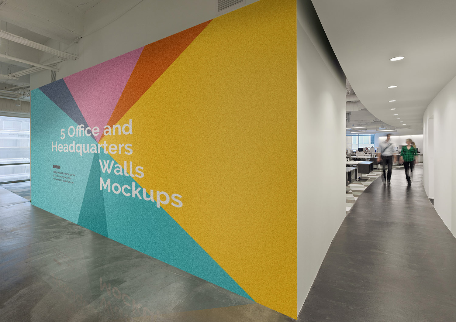 5 Free Office Interior Mockup PSD
