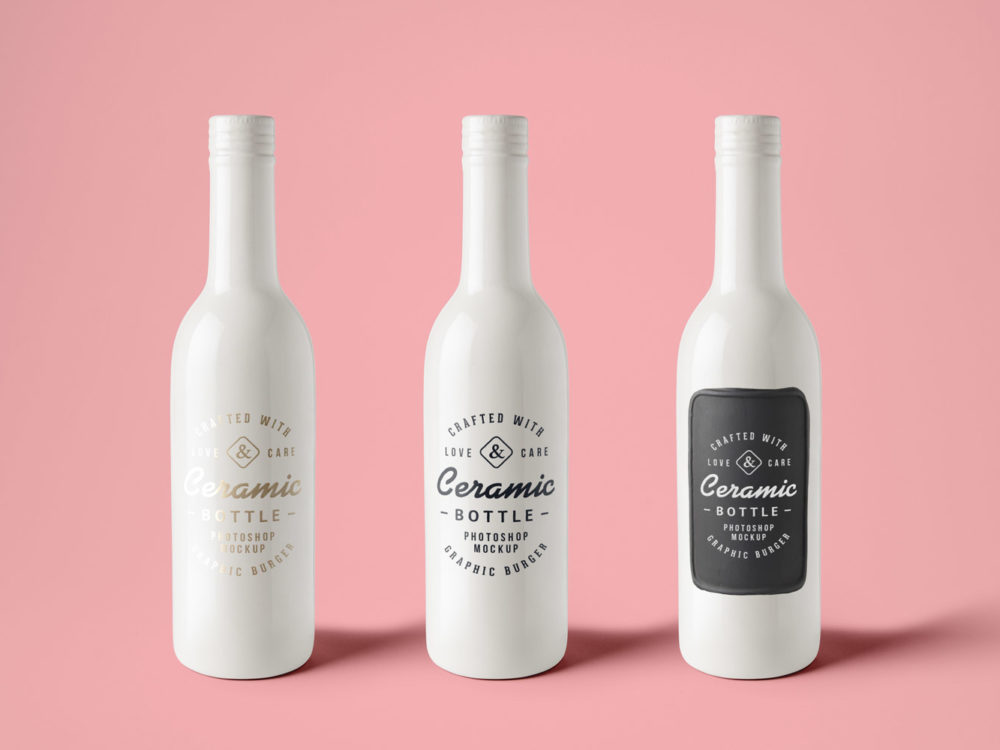 Ceramic Bottles PSD MockUp