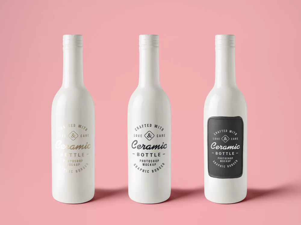 Ceramic Bottles PSD MockUp