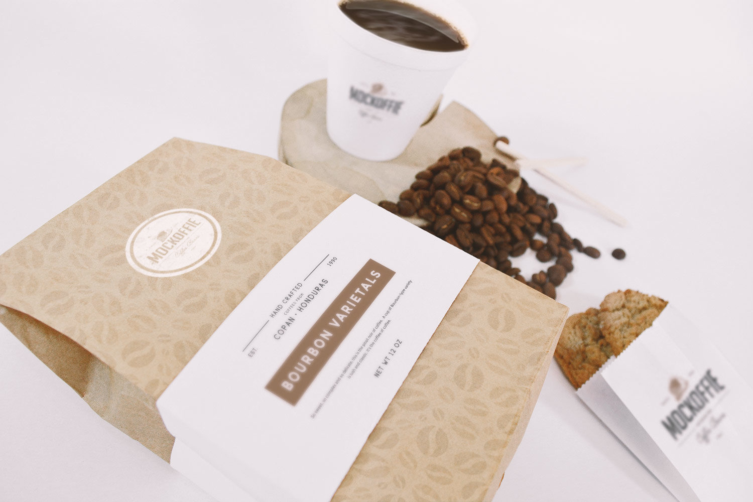 Download Coffee Bag And Paper Cup Mockup Free Mockup PSD Mockup Templates