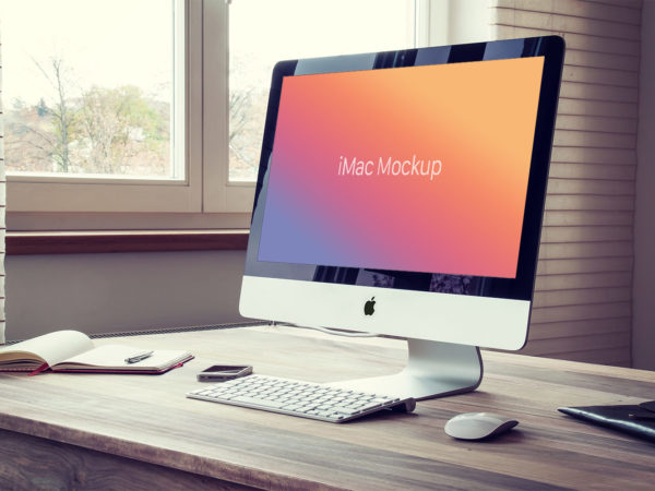 Free Apple iMac PSD Mockup