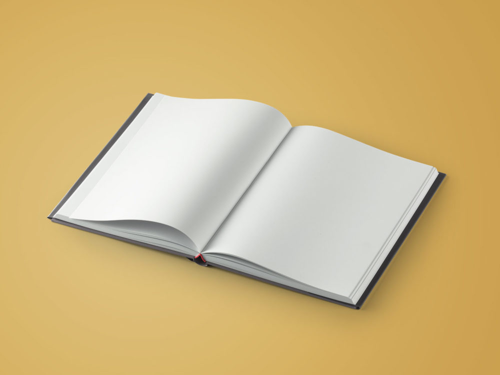 Free Open Hardcover Book Mockup (PSD)