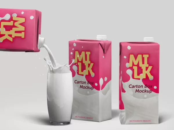 Free PSD Mock-Up Milk Packaging